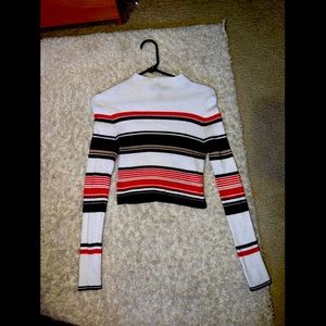 Turtle neck stretchy material. Size Large